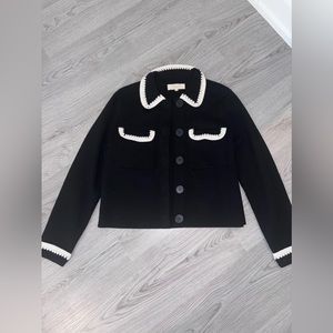 NWOT Sezane Black and White Betty Cardigan XXS